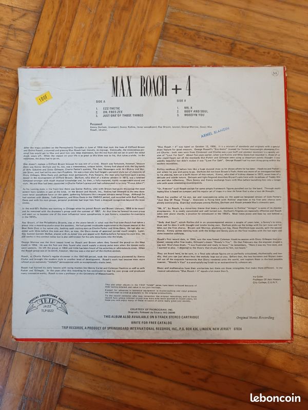 Disque vinyle de jazz de Max Roach (image 2)
