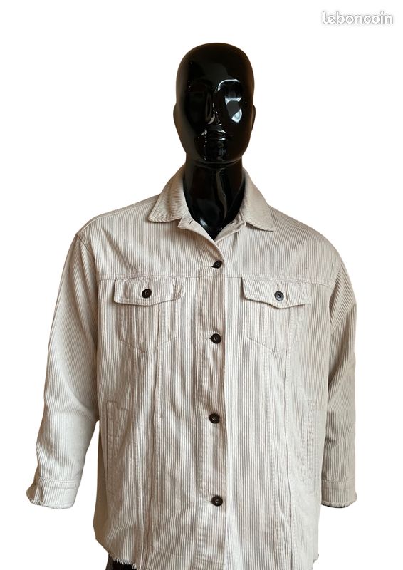 Veste Homme Zara Blanche 100% Coton - Taille 44 (UK) - Coupe Slim Fit - Occasion Excellente