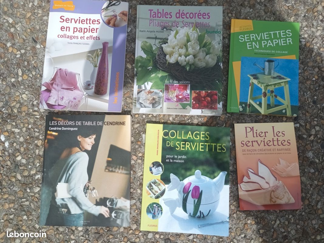 Livres pliage de serviettes - collage de serviettes - décoration de table (image 1)