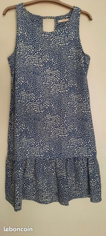 Robe avec motifs, Bleu et blanc, Très bon état, peu porté, Taille 36 , Camaïeu (image 2)