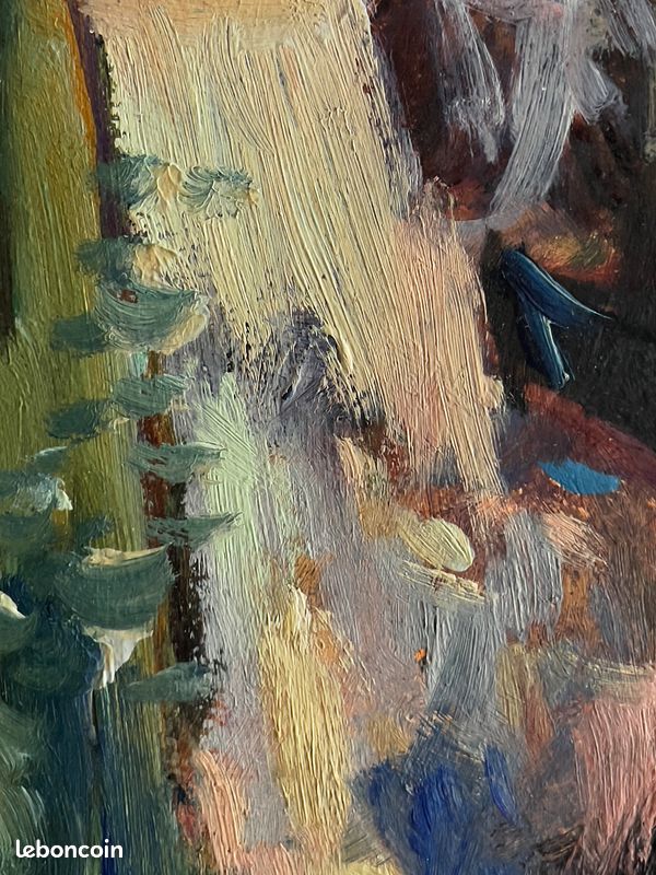 « Arlequin » par Alfred Tinsel (1920 - 1989) peinture à l’huile 3F signée et datée 1956 (image 10)