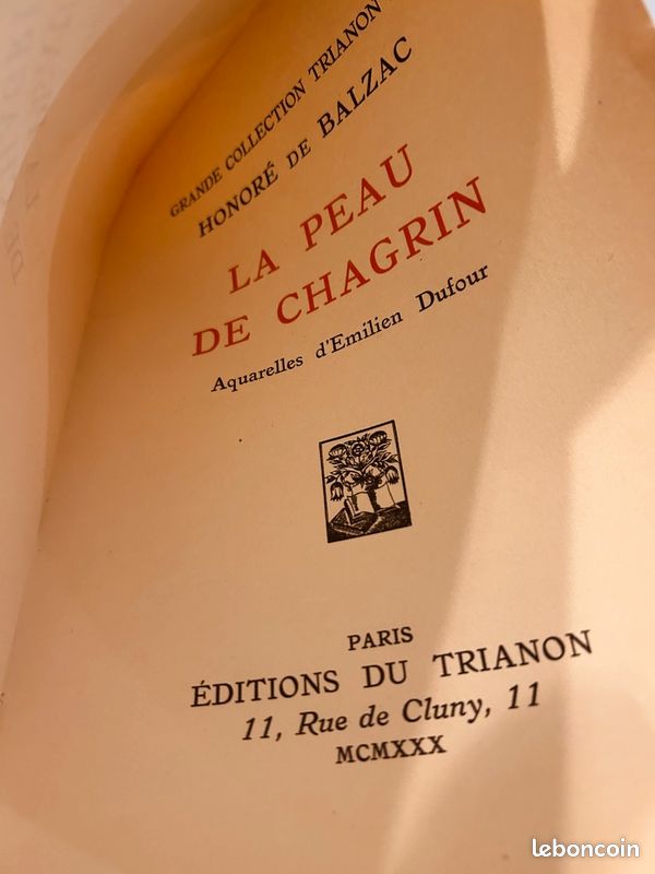 Livre Balzac Peau de Chagrin édition Trianon (1930), illustrée par Émilien Dufour (image 6)
