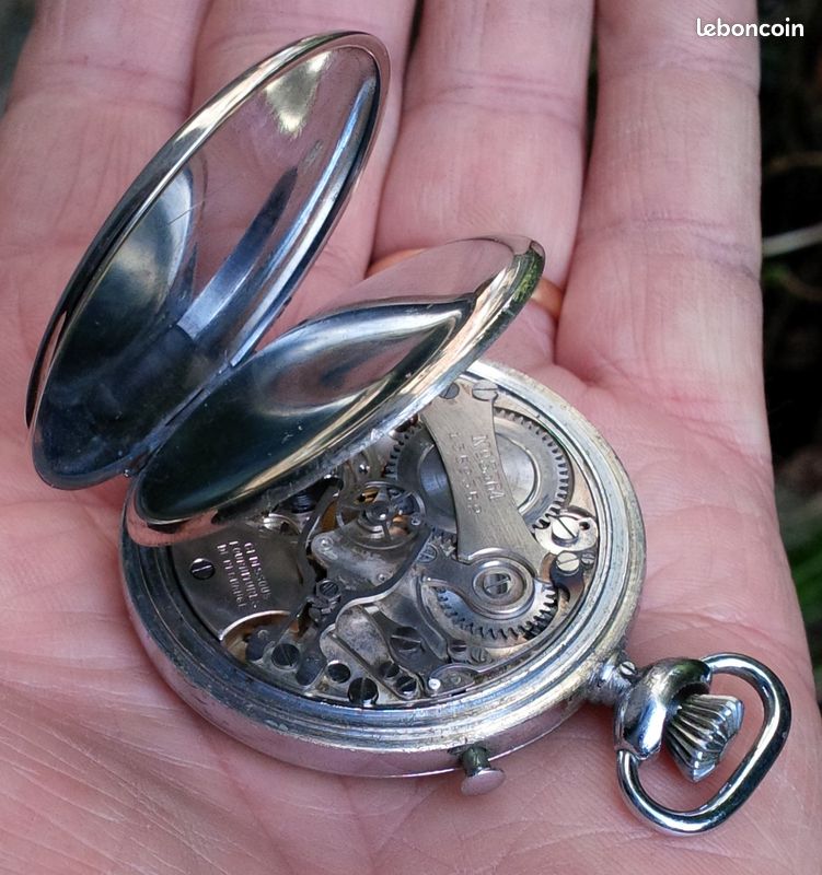 Ancienne Montre De Poche Suisse Chronomètre En Argent - Mécanique à Remontage Manuel, Occasion