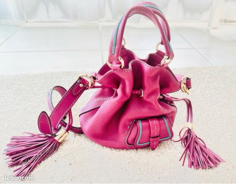 Sac premier flirt Lancel fushia petit modèle (image 1)