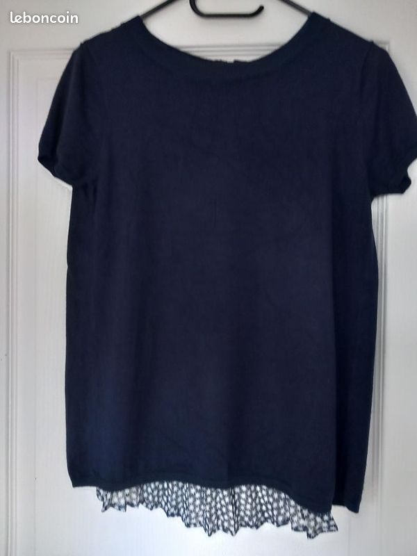 Pull D'Été Kookai - Taille 1 - Bleu Indigo 100% Viscose - Occasion Très Bon État