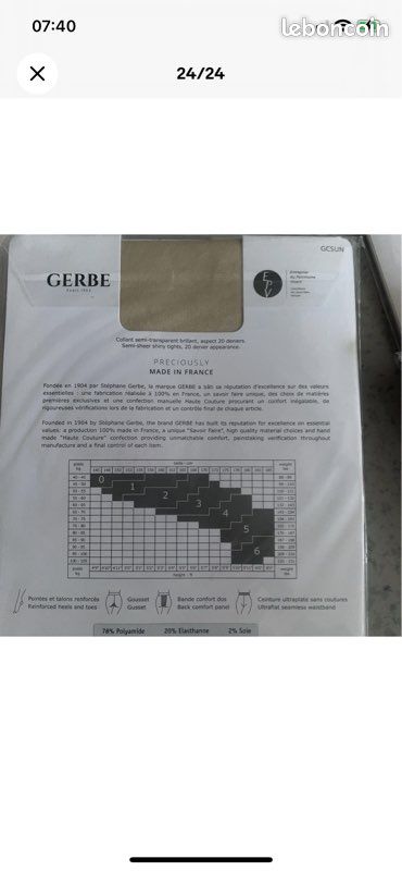 Gerbe 37 paires de collants et bas taille 1 (image 16)