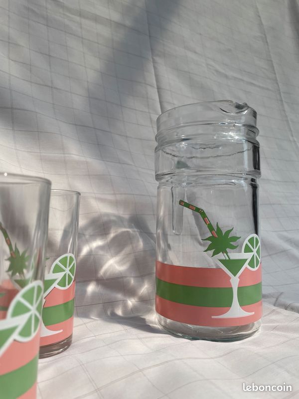 Service orangeade vintage années 70/80 – carafe + 6 verres (image 3)