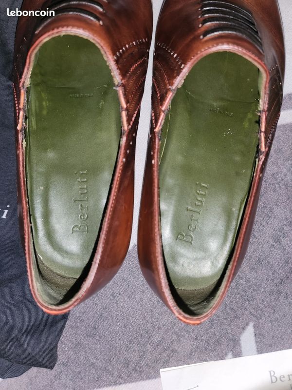 Chaussures Berluti Calligraphie Cuir Marron Taille 7 Homme - Occasion Très Bon état