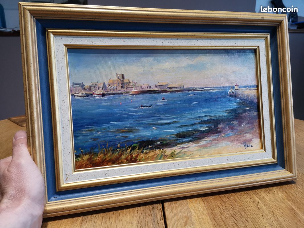 Huile sur toile – Port de Barfleur (Normandie) par Annick Boulanger Selle (image 1)