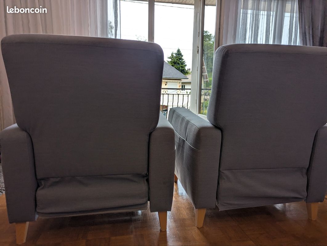 Fauteuils tissu gris (image 2)