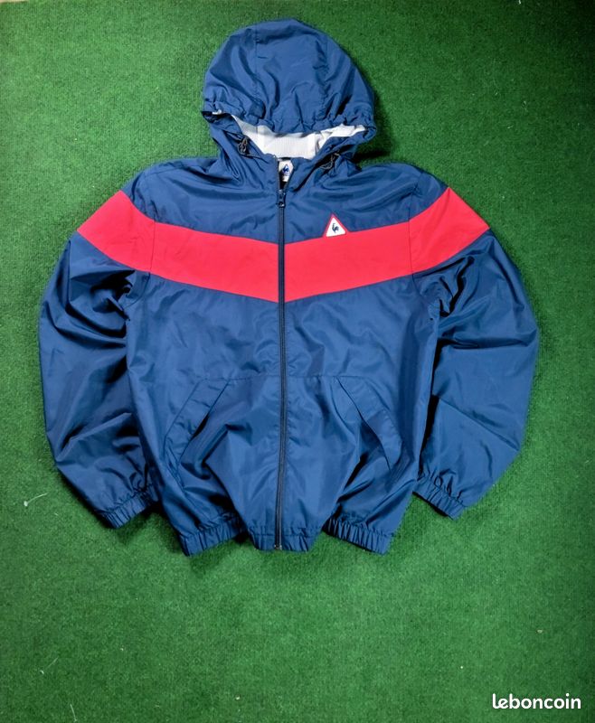 Vintage Coupe-vent Le Coq Sportif Homme - Taille S, Bloc Couleur Piste