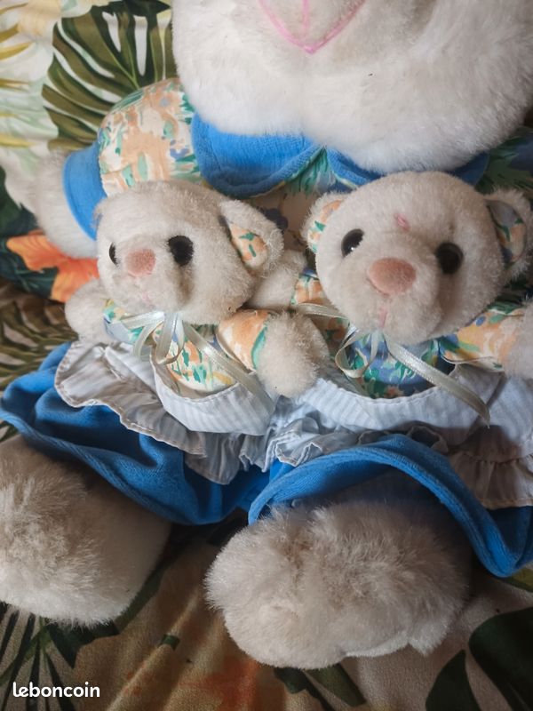 Peluche maman ours et ses bébés (image 3)