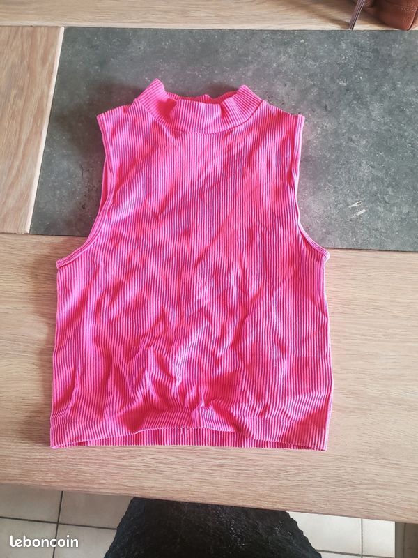 Crop top femme rose (image 1)