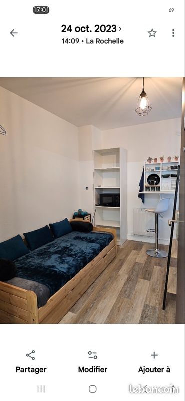 Appartement 1 pièce 10 m² · à La Rochelle · 10 m² · 550 €