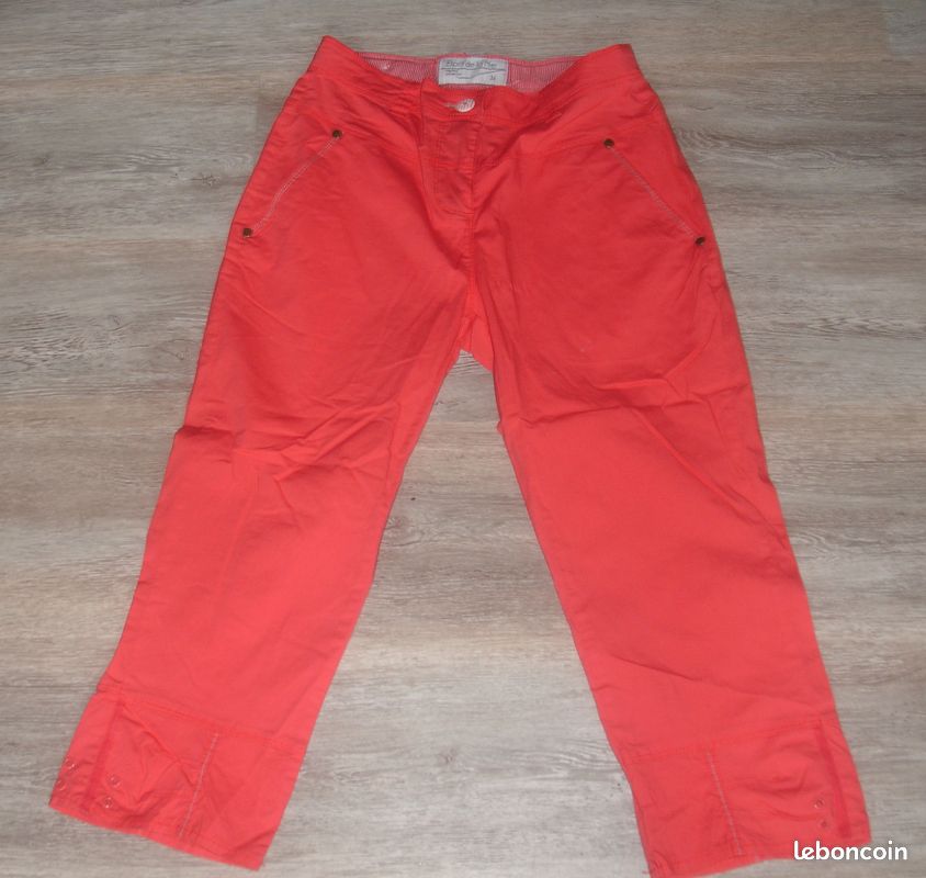 Pantacourt femme orange neuf 36 esprit de la mer (image 1)