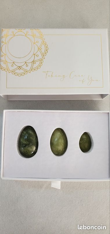 Œufs De Yoni En Pierres Précieuses - Lot De 3 Pièces (Jade Néphrite, Cristal) - Neuf