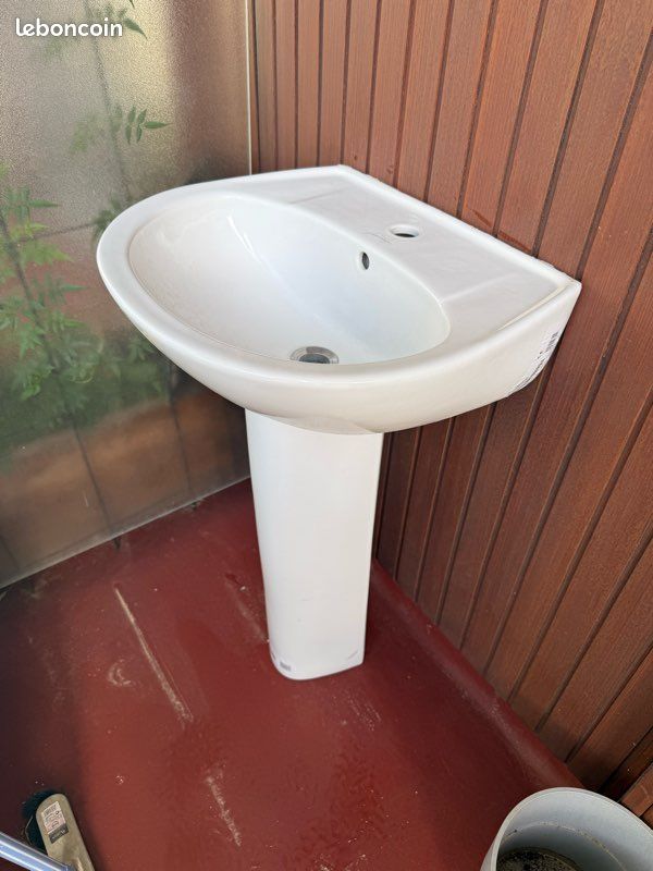 Pied + vasque de salle de bain (image 1)
