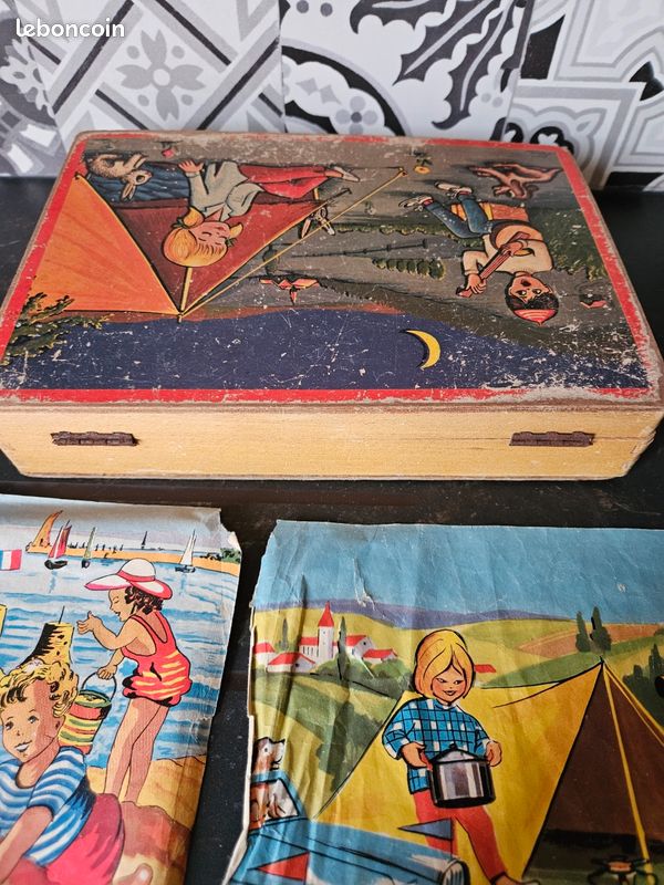 ancien jeu de cubes 2412 garnier cornil france complet jouet vintage