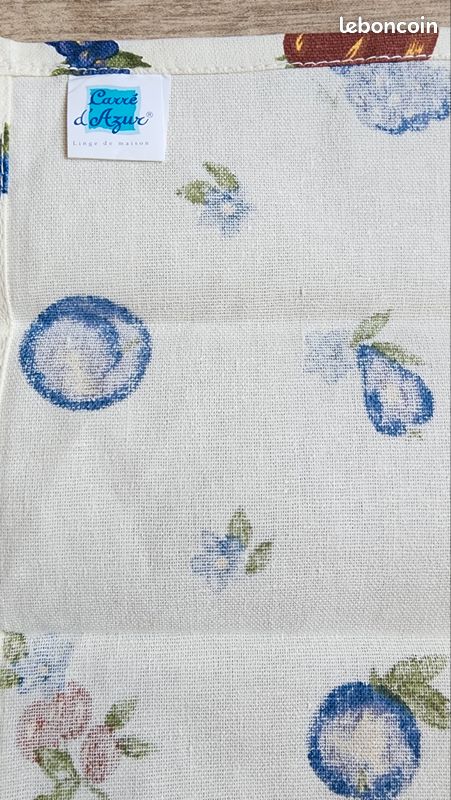 Lot de 6 serviettes 100% Coton Thème Fruits Carré d'Azur (image 3)