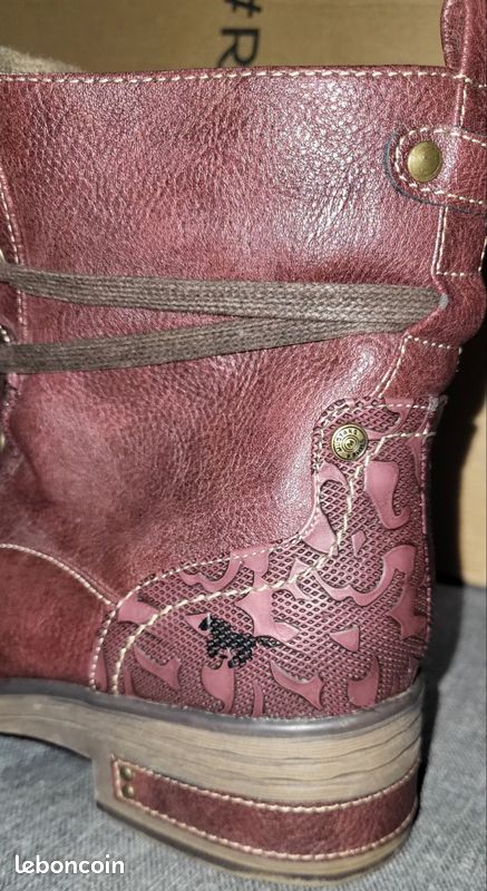 Bottines En Cuir MUSTANG Taille 38 - Marron - Neuf Avec étiquettes, Talon 7 Cm
