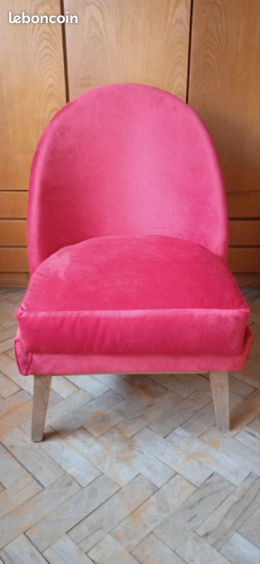 Petit fauteuil rouge vintage refait (image 1)
