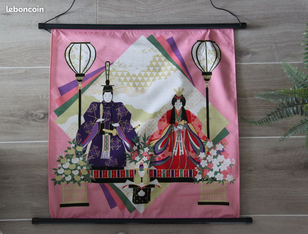 Kakemono japonais – impression Hina Dolls (Hinamatsuri) (image 1)