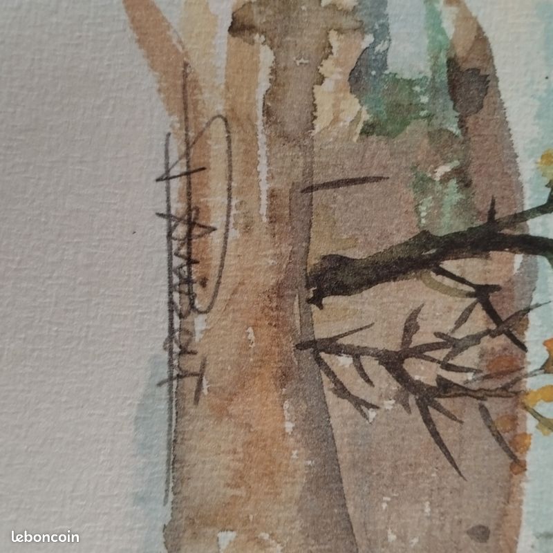 Lot 6 aquarelles originales "paysages de provence"signées Bruno Parizat 33x51cm (image 3)