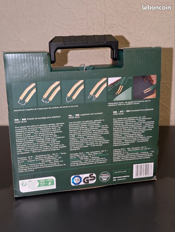 Pistolet à Souder Le Plastique Parkside PKSP 50 B1 - 50W, Rapide Et Précis - Neuf Sous Blister