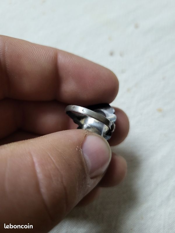 Bague à Poison Secret Ancienne En Argent | Taille EE | Minerve Vintage Avec Histoire