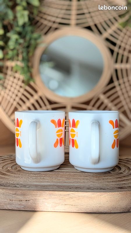 Mugs Mobil Arcopal Lot de 4 - Tasses Florales Rétro