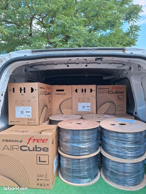 Touret Fibre Optique Prysmian 500m - 2 Fibres Monomode - Noir - Neuf