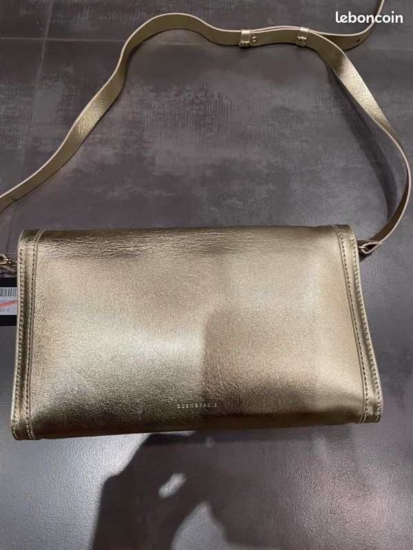 Sac à main à bandoulière neuf Cosmoparis cuir doré (image 9)