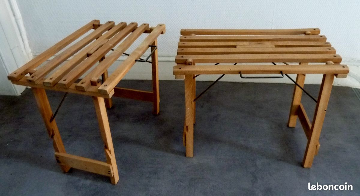 Tabourets Anciens En Bois – Camping / Pêche – Vintage – Lot (prix Unitaire ?)