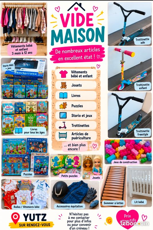 Vide maison– vêtements enfants, jouets, jeux, trottinettes, livres, Storio... Et bien plus encore (image 1)