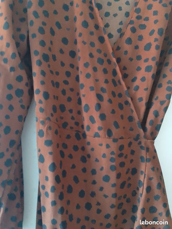 Robe longue avec manches longues femme taille 36 imprimé léopard Shein (image 4)