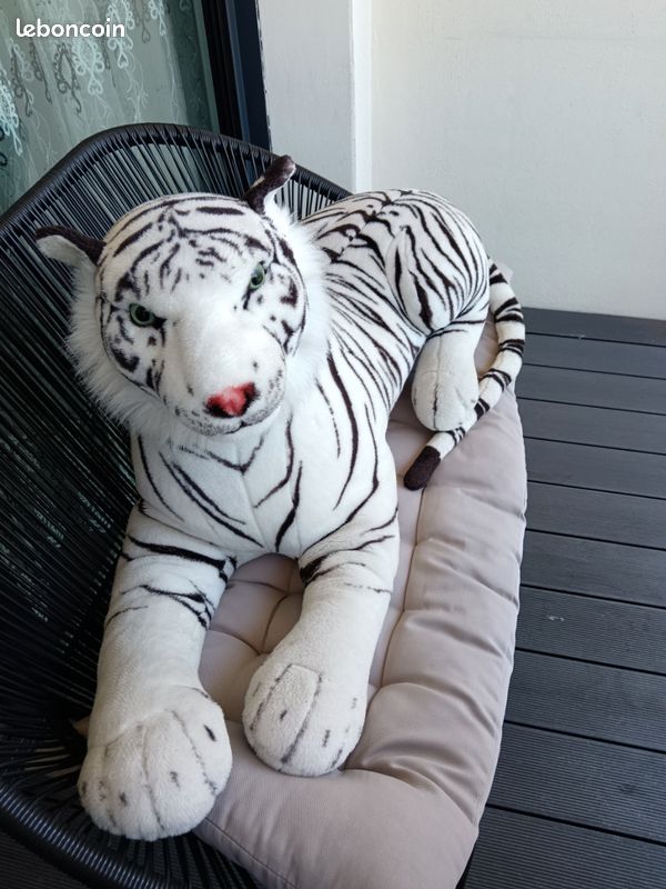 Grande peluche tigre blanc et noir Jeux Jouets