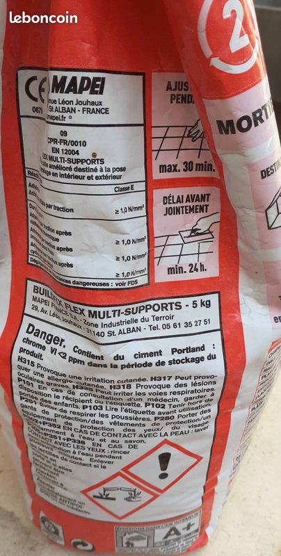 Mortier colle flexible Buildfix flex multi supports (image 3)