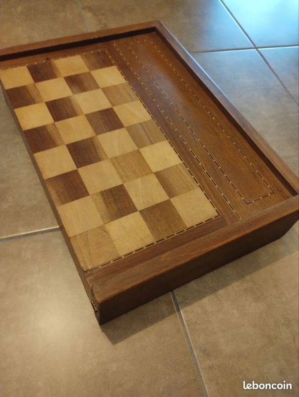 Grand Backgammon en bois massif ancien (image 7)