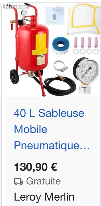 40 L Sableuse Mobile Pneumatiques (image 1)