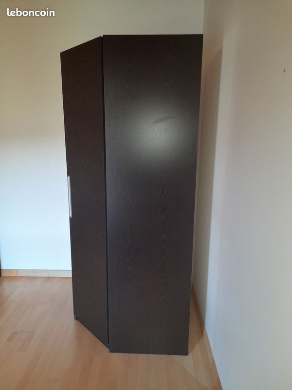 Armoire d'angle wengé noir (image 1)