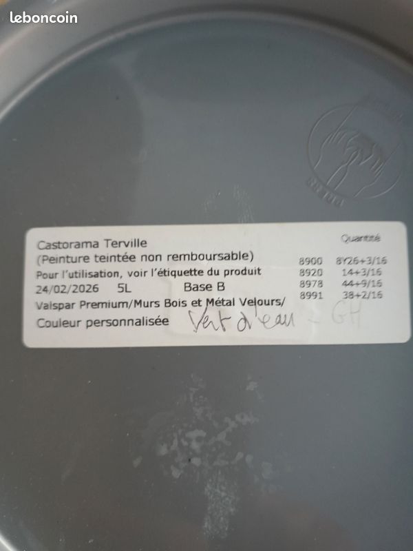 Peinture VALSPAR PREMIUM vert d eau (image 2)