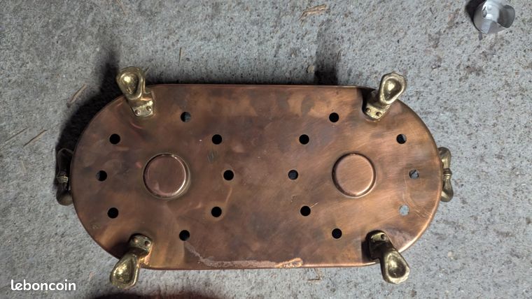 Chauffe-plat Vintage En Cuivre - Réchaud à Bougies Ancien Forme Ovale