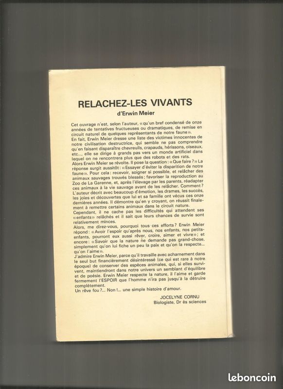 Livre - relachez les vivants - erwin meier - 1977 / edition zoo la garenne (image 2)