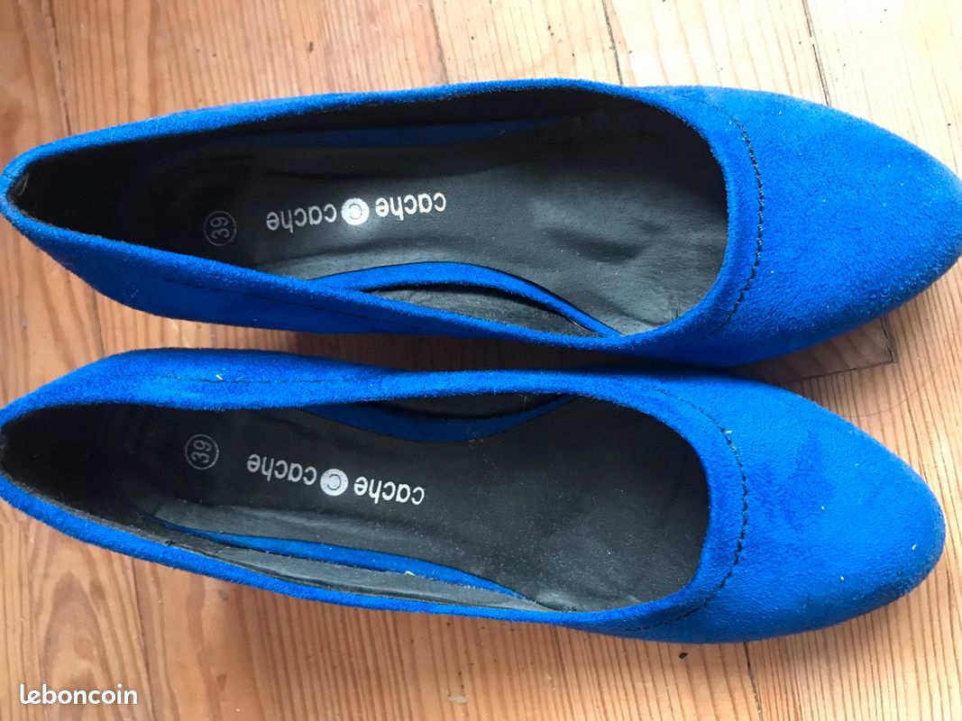 Chaussures a talons t39 velours bleu (image 1)