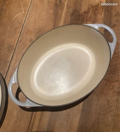 Cocotte Cousances Le Creuset Fonte émaillée Grise 28 Cm - France - Vintage