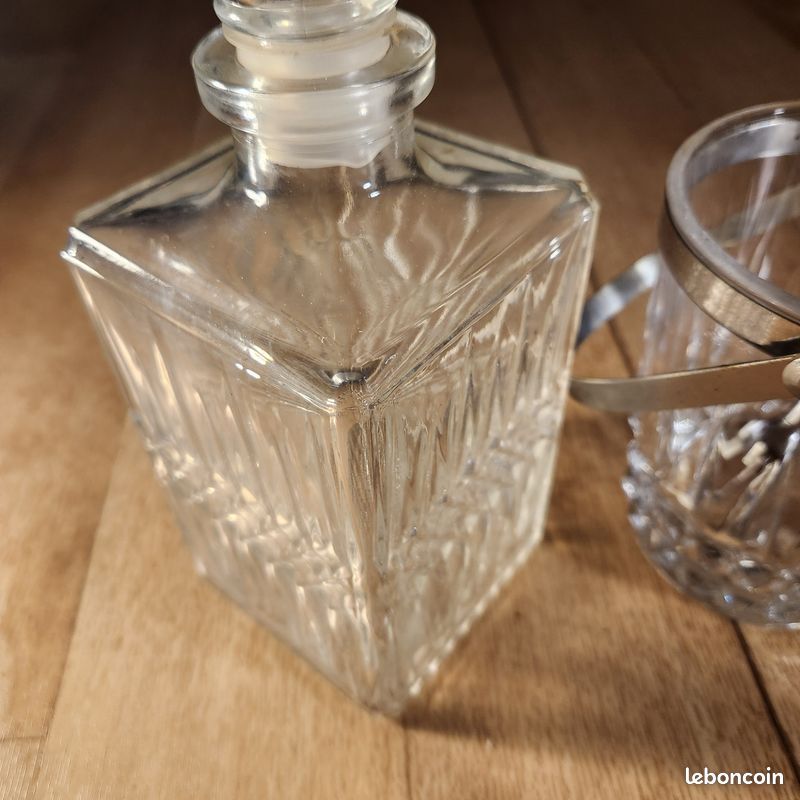 Service à whisky en cristal taillé – Carafe + 6 verres – Modèle Gérard - Arts de la table