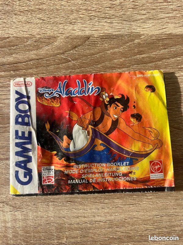 Jeu Vidéo Aladdin Pour Nintendo Game Boy - Édition 1995, Bon état Avec Notice