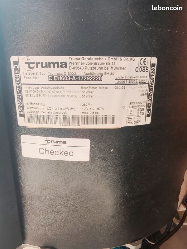 Trumatic Machine Vends chauffage Truma Trumatic C 6002 - Équipement caravaning