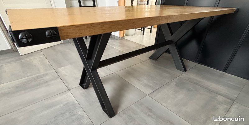 Table bois et acier (image 3)