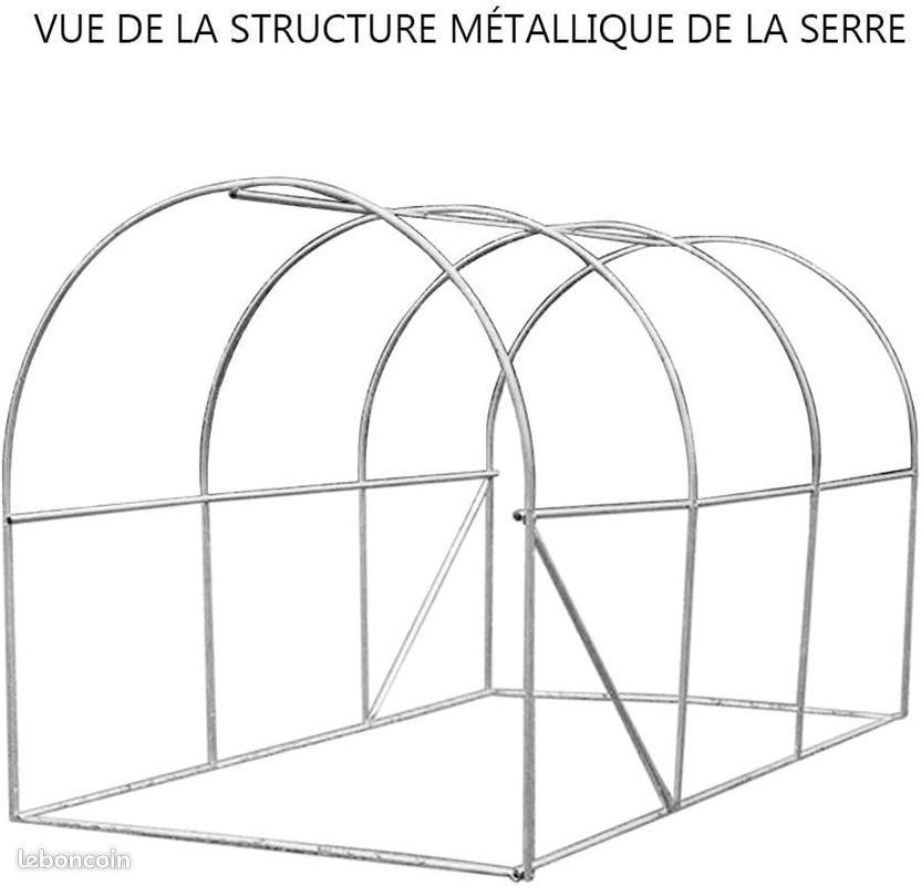 Serre jardin 6m² galvanisé 3x2x2m verte Serre maraicher tomates (image 4)